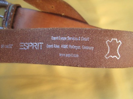 Кожаный ремень Esprit, Германия.Длина ремня без пряжки от начала до конца 96.5 с. . фото 3