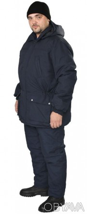 Утепленная курточка рабочая прямая, удлиненная, с застежкой на молнии и ветрозащ. . фото 1
