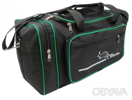 Дорожная сумка небольшого размера 22 л Wallaby, Украина 2686-3 черная с зеленым
. . фото 1