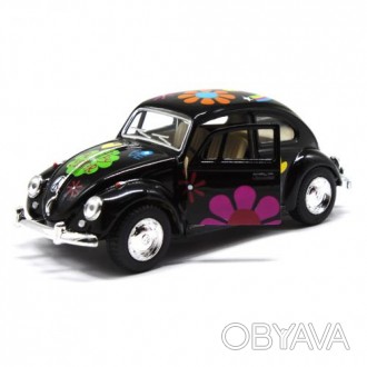 Машинка KINSMART "Volkswagen Beetle". Металлическая, инерционная, открываются дв. . фото 1