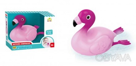 Игрушка для купания "Фламинго" будет хорошим подарком ребенку. При контакте с во. . фото 1