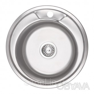 Кухонна мийка Lidz 490-A 0,8 мм Micro Decor (LIDZ490AMICDEC) виготовлена з нержа. . фото 1