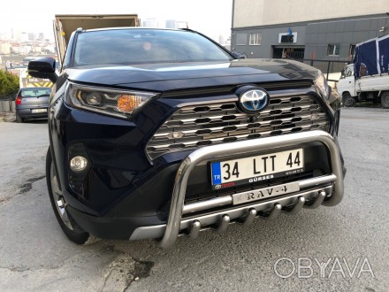 Кенгурятники, дуги - Защита переднего бампера двойная для Toyota RAV 4 2019+. . фото 1
