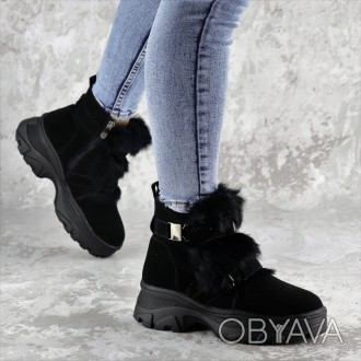 Женские зимние ботинки черные Cullen 2241 Ботиночки женские выполнены из натурал. . фото 1