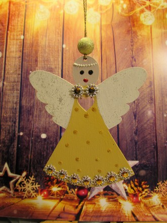 Деревянная игрушка на елку Ангелочек. Измаил. фото 1
