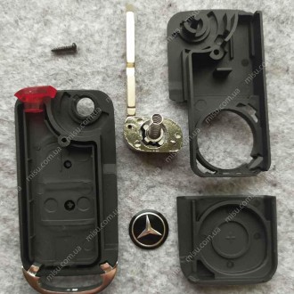 Корпус выкидного ключа Mercedes-Benz
2 кнопки 
Лезвие HU39
Подойдет для замены и. . фото 3