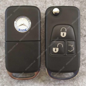Корпус выкидного ключа Mercedes-Benz
3 кнопки 
Лезвие HU39
Подойдет для замены и. . фото 2