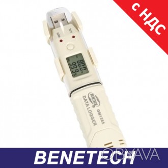 Регистратор влажности и температуры цифровой, USB, 0-100%, -30-80°C BENETECH GM1
