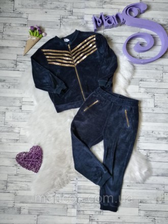 Спортивный костюм Zara на девочку темно-синего цвета велюр на рост 98-104 см. Кривой Рог. фото 1 Спортивный костюм Zara на девочку темно-синего цвета велюр на рост 98-104 см. Кривой Рог. фото 1