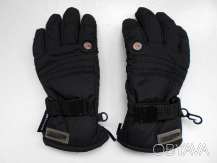 Теплые черные непромокаемые детские перчатки  Trespass
На возраст:  7-8 лет.  М. . фото 1