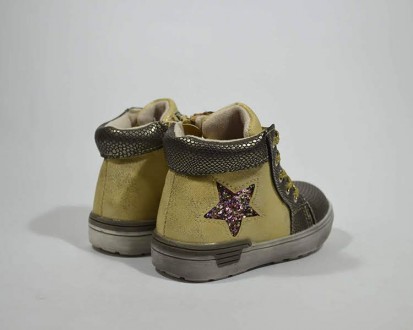 Ботинки С.ЛУЧ арт.M1171-2 star, gold Демисезонные ботинки для девочек. Верх - ис. . фото 6