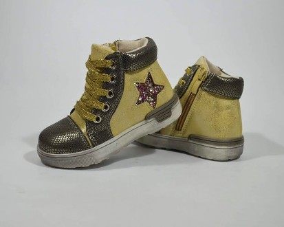 Ботинки С.ЛУЧ арт.M1171-2 star, gold Демисезонные ботинки для девочек. Верх - ис. . фото 5