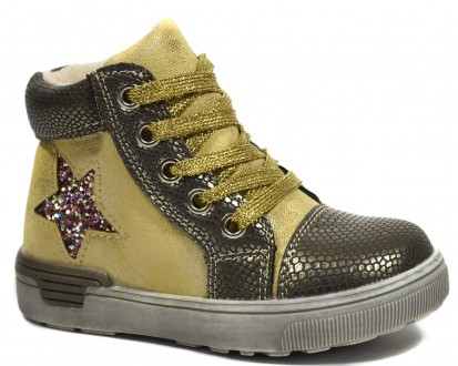 Ботинки С.ЛУЧ арт.M1171-2 star, gold Демисезонные ботинки для девочек. Верх - ис. . фото 2