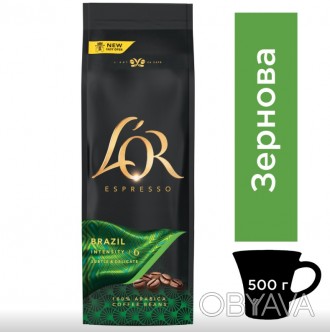 
	
	
	
	Кофе в зернах L'OR Crema Espresso Brazil 500 грамм - cодержит 100% Араби. . фото 1