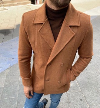 Мужское стильное пальто коричневое Slim Fit. Київ. фото 1 Мужское стильное пальто коричневое Slim Fit. Київ. фото 1