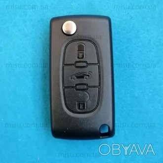 Корпус выкидного ключа для автомобилей марки Citroen/Peugeot3 кнопки: закрыть/св. . фото 1