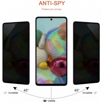 Защитное стекло Privacy 5D (full glue) (тех.пак) для Samsung Galaxy A71 / Note 1. . фото 3