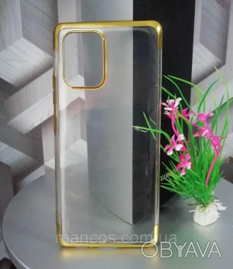 Силиконовый чехол для Samsung Galaxy A91 / М80S / S10 Lite прозрачный с золотом
. . фото 1