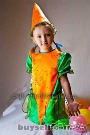 карнавальний костюм морква, підійде на ріст 116-128,  новий, прокат 200 грн/доба. . фото 1
