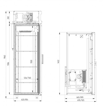 Холодильный шкаф-витрина Polair DM114-S без канапе со стеклянными дверями предна. . фото 3