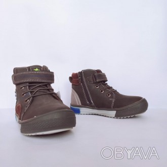 Тепленькие демисезонные ботиночки от MLV мальчикам
Артикул 820-2
Резиновый защит. . фото 1