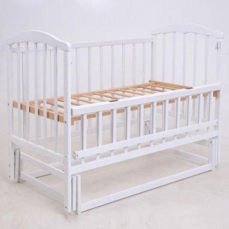 
Кроватка для новорожденных белая с ящиком маятниковый механизм качания с подшип. . фото 4