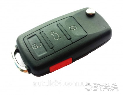  Корпус выкидного ключа 3 кнопки + panic для Volkswagen, SEAT, SKODA (цельный ко. . фото 1