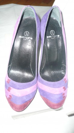 Продам новые итальянские туфли из натуральной замши, комбинированной фиолетовым . . фото 5
