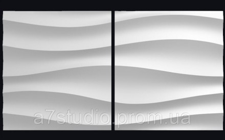 Объемный рисунок гипсовых панелей Биг Волна точно соответствует своему названию.. . фото 2