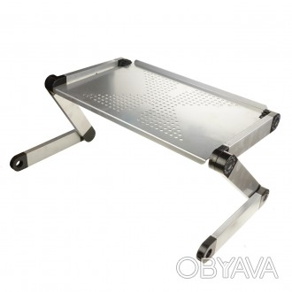 Столик трансформер для ноутбука, серебристый