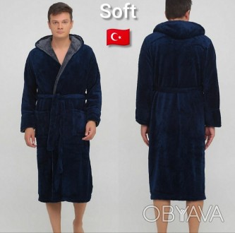 Купить в интернет магазине мужской теплый пушистый халат большого размера-серый
. . фото 1