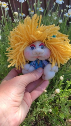 Яркая, лохматая куколка Мишко. Как солнышко теплый и уютный подарок. Кукла сдела. . фото 9