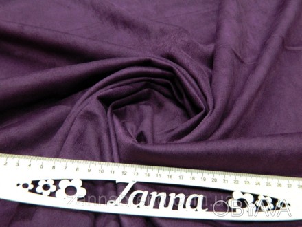  Ткань замш на дайвинге фиолетового цвета (сильное искажение цвета) - плотное, м. . фото 1