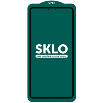 Защитное стекло SKLO 5D (full glue) для Apple iPhone 12 mini (5.4") (Черный). . фото 3