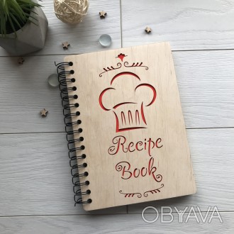 Деревянная книга для записи кулинарных рецептов неотъемлемый атрибут на кухне ка. . фото 1
