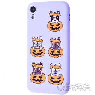 TPU чехол WAVE Fancy для Apple iPhone XR (6.1") (Dog in pumpkin / Light purple). . фото 1