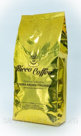 Кофе в зернах Ricco Coffee Crema Aroma Italiano – идеальный бленд Арабики и Робу. . фото 2