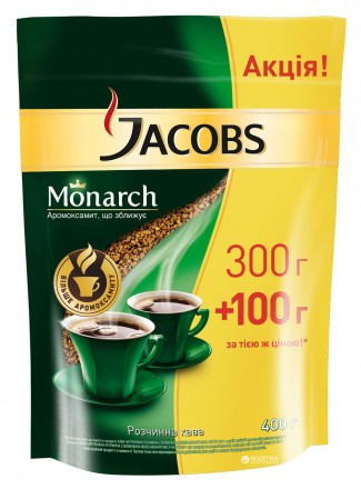 Растворимый кофе Якобс Монарх сублимированный 400 грамм в фольгированной упаковк. . фото 2