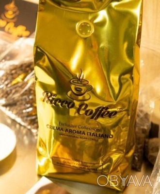 Кофе в зернах Ricco Coffee Crema Aroma Italiano – идеальный бленд Арабики и Робу. . фото 1