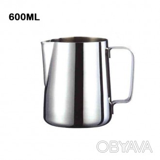 Молочник для кофе 600 мл из нержавеющей стали с носиком для кофейни, Джаг для эс. . фото 1