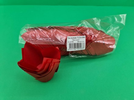 Тартолетка для кексов"Тюльпан Красный" 50*60/80 (100шт) ТЛ-150. . фото 3