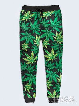 Оригинальные брюки Cannabis с красочным 3D-рисунком. Яркие спортивные брюки для . . фото 1