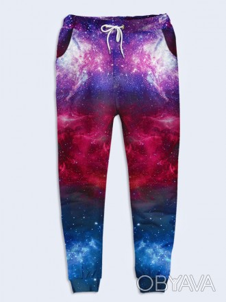 Прекрасные 3D-брюки Space с модным космическим рисунком. Яркие спортивные брюки . . фото 1