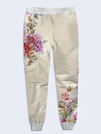 Красочные женские брюки Разнотравье с модным принтом. Яркие спортивные брюки для. . фото 3