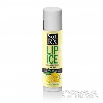 
SolRx Lip Ice SPF 30 Lemonade – это солнцезащитный бальзам для губ со свежим ци. . фото 1