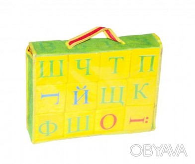 Набор кубиков. Буквы. Украинский алфавит. 12 мягких кубиков.Упаковка: СумкаЦвет:. . фото 1