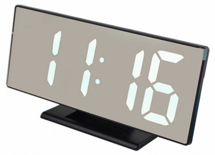 Электронные настольные зеркальные LED часы UKC DS-3618L Черные (300177WH). Ивано-Франковск. фото 1