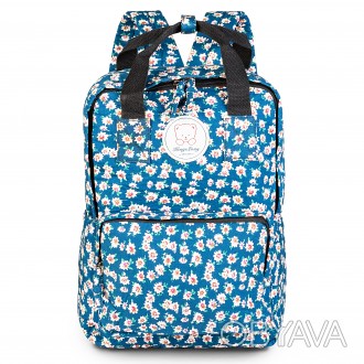 
Рюкзак в цветочек для милых девочек изготовлен из хлопка высокого качества, с п. . фото 1