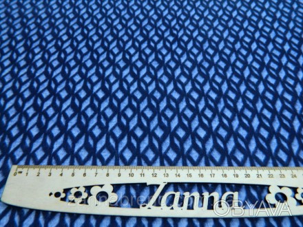 Зимняя трикотажная ткань синего цвета "Олимпия". . фото 1