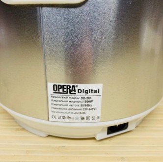 Мультиварка Opera OD-266 32 программы 6 л 1500W Silver
Мультиварка Opera Digital. . фото 8